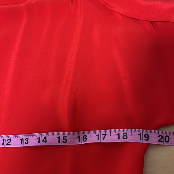 Ramy Brook Red Silk Open-Shoulder Blouse - Picture 9 of 12